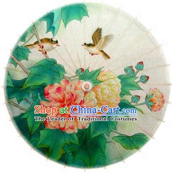 Handmade China Traditional Folk Dance Umbrella Stage Performance Props Umbrellas Painting Malus Spectabilis Oil-paper Umbrella