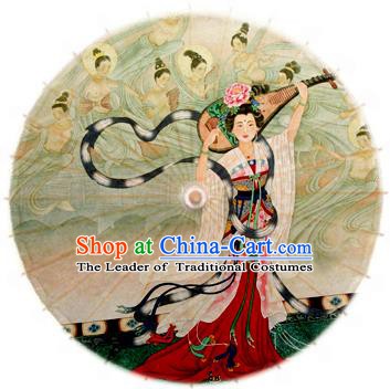 Handmade China Traditional Folk Dance Umbrella Printing Fairy Oil-paper Umbrella Stage Performance Props Umbrellas