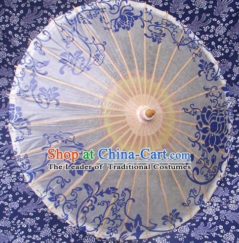 Handmade China Traditional Folk Dance Umbrella Printing Lotus Oil-paper Umbrella Stage Performance Props Umbrellas