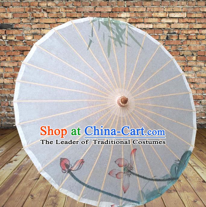 Handmade China Traditional Folk Dance Umbrella Printing Lotus Oil-paper Umbrella Stage Performance Props Umbrellas