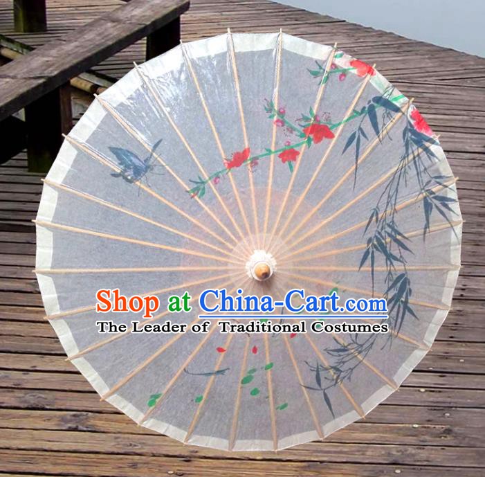 Handmade China Traditional Folk Dance Umbrella Printing Bamboo Oil-paper Umbrella Stage Performance Props Umbrellas