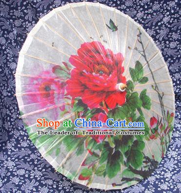 Handmade China Traditional Folk Dance Umbrella Stage Performance Props Umbrellas Printing Peony Oil-paper Umbrella