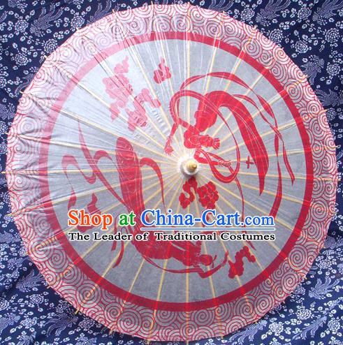 Handmade China Traditional Folk Dance Umbrella Stage Performance Props Umbrellas Printing Flying Apsara Oil-paper Umbrella