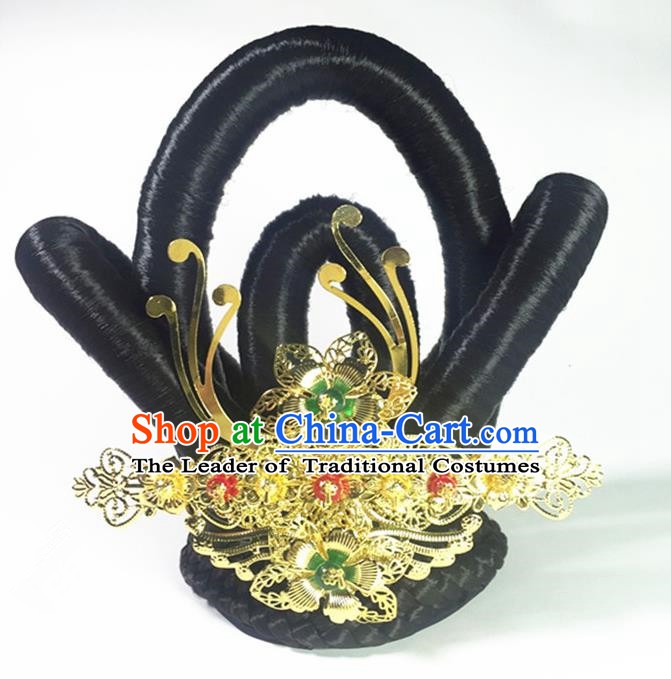 China Handmade Classical Stage Performance Dunhuang Flying Aapsaras Wig and Hair Accessories