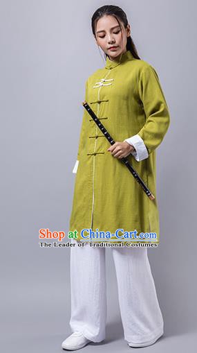 Top Grade Chinese Kung Fu Green Costume China Martial Arts Training Uniform Tai Ji Wushu Clothing for Women