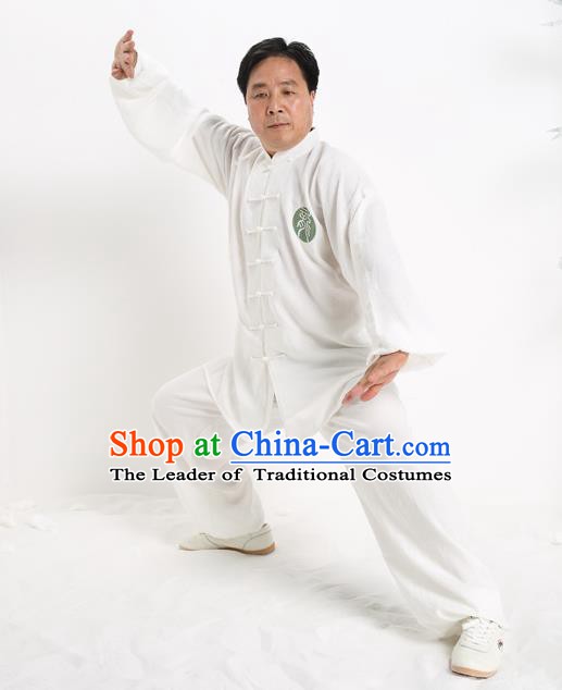 Top Grade Chinese Kung Fu Costume Tai Ji Training Uniform, China Martial Arts Gongfu Clothing for Men