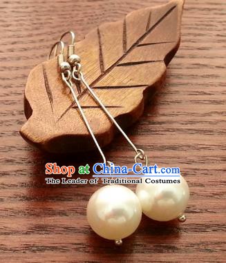 Traditional Handmade Chinese Ancient Princess Accessories Classical Pearls Earrings for Women