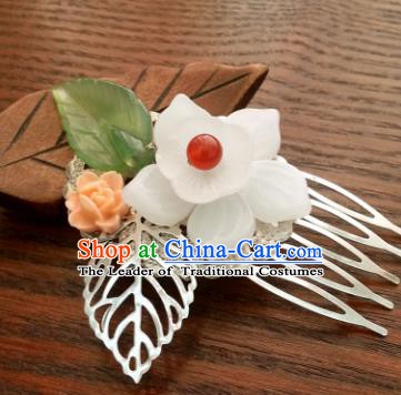 Traditional Handmade Chinese Classical Hair Accessories Flower Hair Comb Hairpins for Women
