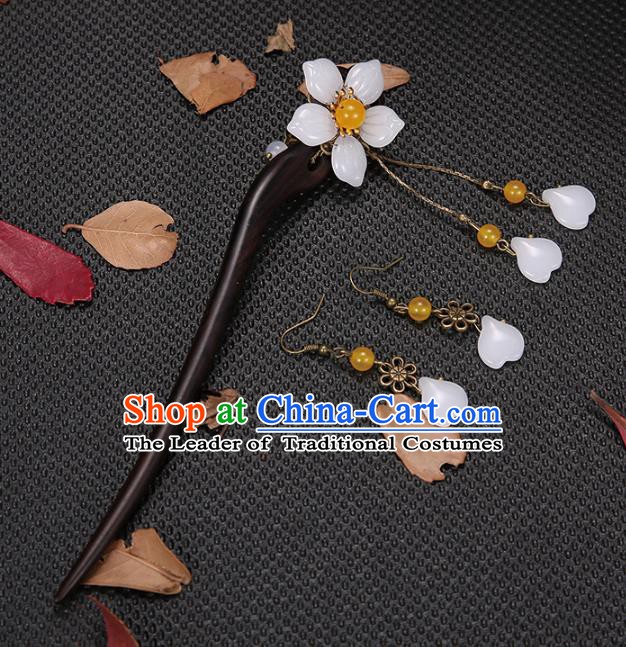 Handmade Asian Chinese Classical Hair Accessories Hair Clip Ancient Ebony Hairpins for Women