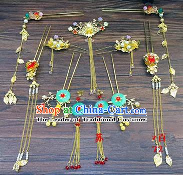 Asian Chinese Handmade Palace Lady Classical Hair Accessories Phoenix Coronet Hairpins Headwear for Women