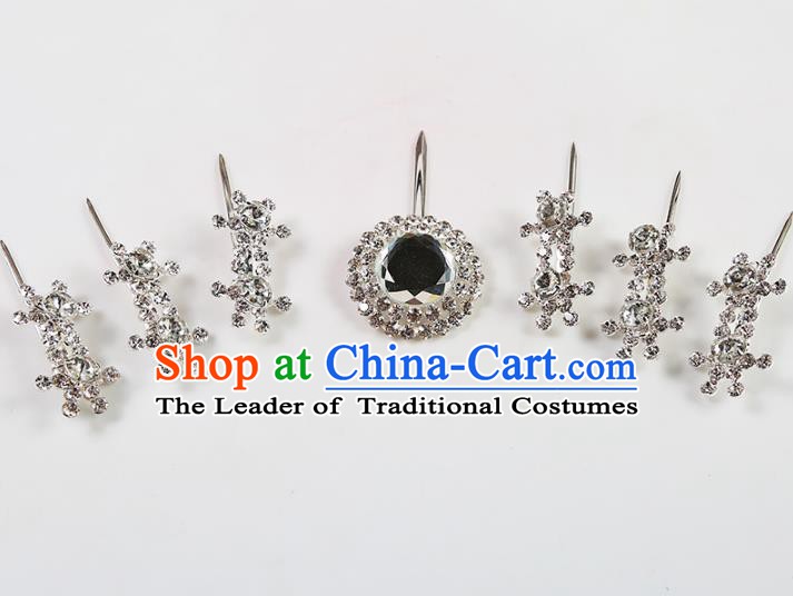 Chinese Beijing Opera Actress Hair Accessories Crystal Hairpins, China Peking Opera Diva Headpiece