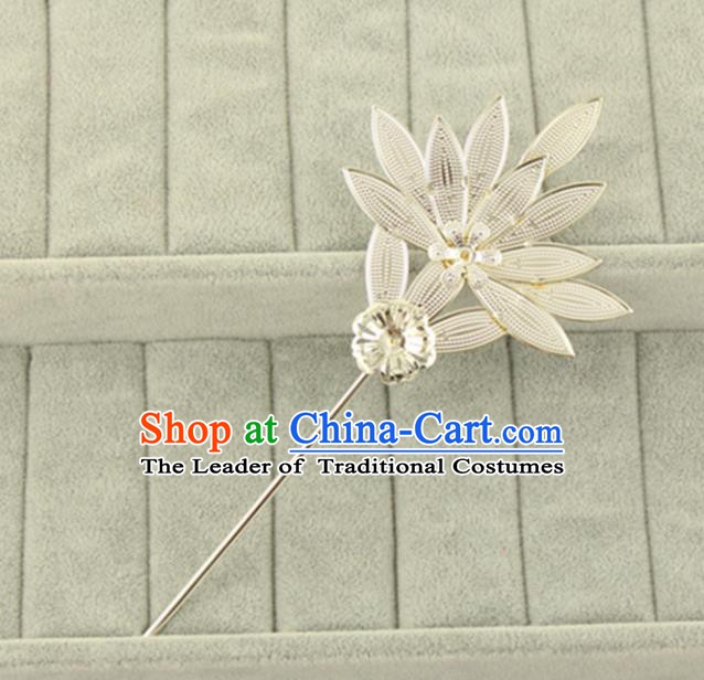 Asian Chinese Handmade Classical Hair Accessories Princess Hairpins Sliver Hair Stick for Women