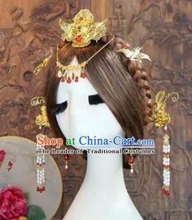 Chinese Handmade Classical Hair Accessories Ancient Bride Step Shake Hairpins Complete Set for Women