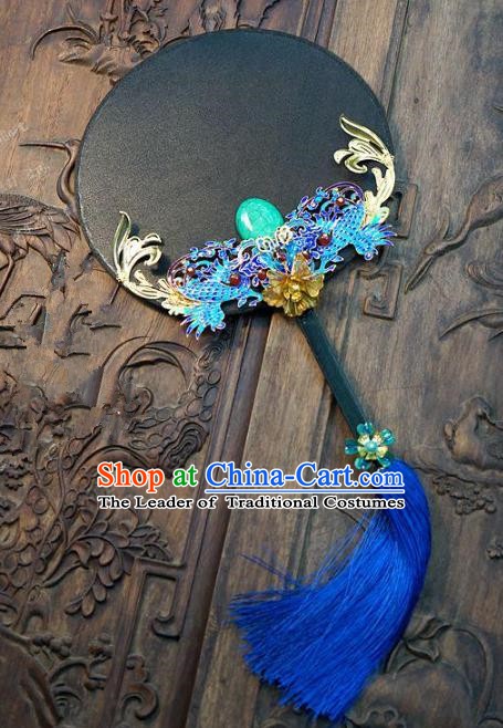 Chinese Handmade Classical Stage Performance Fans Ancient Palace Lady Round Fans for Women