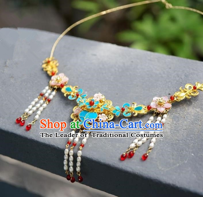 Asian Chinese Traditional Handmade Jewelry Accessories Bride Necklet Hanfu Necklace for Women