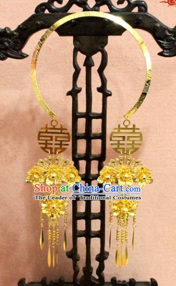 Traditional Chinese Handmade Jewelry Accessories Ancient Bride Necklace Hanfu Golden Necklet for Women