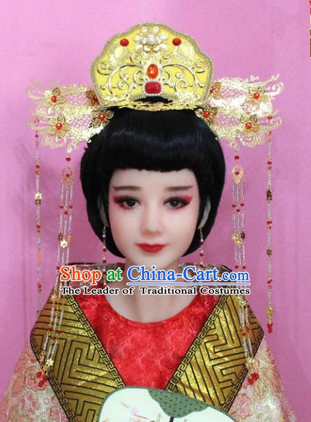 Traditional Chinese Handmade Wedding Hair Accessories Ancient Bride Step Shake Hairpins Phoenix Coronet Complete Set for Women
