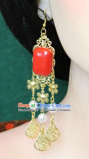 Traditional Chinese Handmade Jewelry Accessories Xiuhe Suit Bride Earrings Hanfu Eardrop for Women