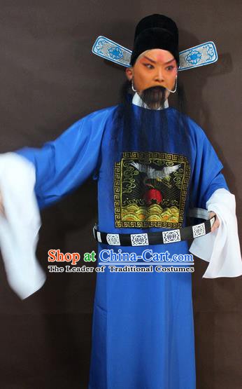 Traditional China Beijing Opera County Magistrate Costume, Chinese Peking Opera Gwanbok Embroidered Robe
