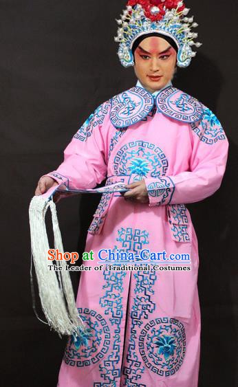 Traditional China Beijing Opera Costume Gifted Scholar Embroidered Robe and Hat Ancient Chinese Peking Opera Embroidery Clothing