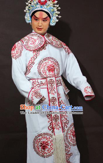 Traditional China Beijing Opera Costume Gifted Scholar Embroidered Robe and Hat Ancient Chinese Peking Opera Embroidery Clothing