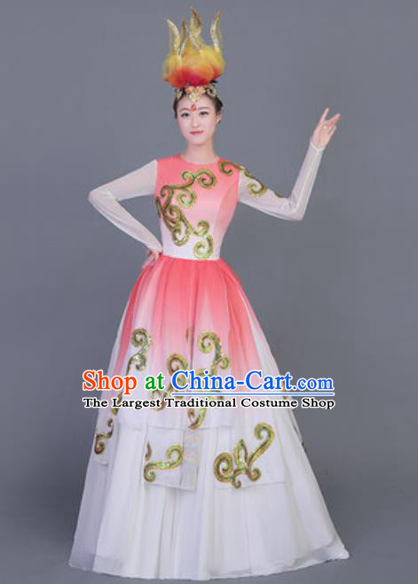 Professional Opening Dance Costume Stage Performance Classical Dance Chorus Pink Dress for Women