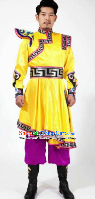 Chinese Traditional Mongol Nationality Dance Costume Mongolian Folk Dance Ethnic Clothing for Men