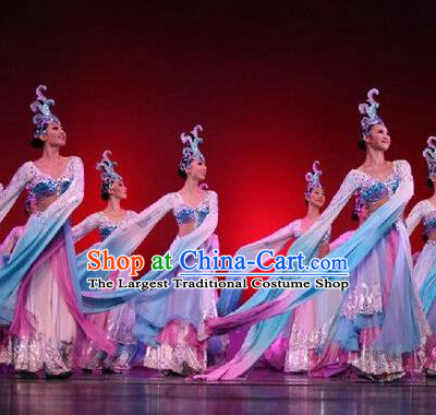 Chinese Traditional Folk Dance Costume Classical Dance Water Sleeve Dress for Women