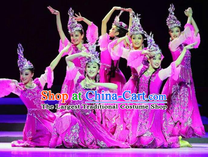 Chinese Traditional Uyghur Nationality Costume Uigurian Folk Dance Ethnic Clothing for Women
