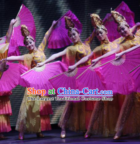 Traditional Chinese Fan Dance Folk Dance Costume Classical Yangko Dance Classical Dance Dress