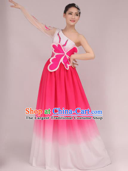 Professional Modern Dance Pink Dress Opening Dance Stage Performance Chorus Costume for Women