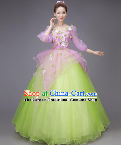 Professional Modern Dance Purple Dress Opening Dance Stage Performance Chorus Costume for Women