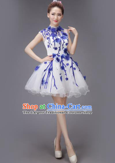 Professional Modern Dance Compere Bubble Dress Opening Dance Stage Performance Costume for Women