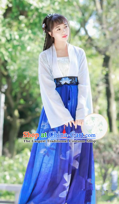 Chinese Traditional Tang Dynasty Palace Lady Costumes Ancient Maidenform Hanfu Dress for Women