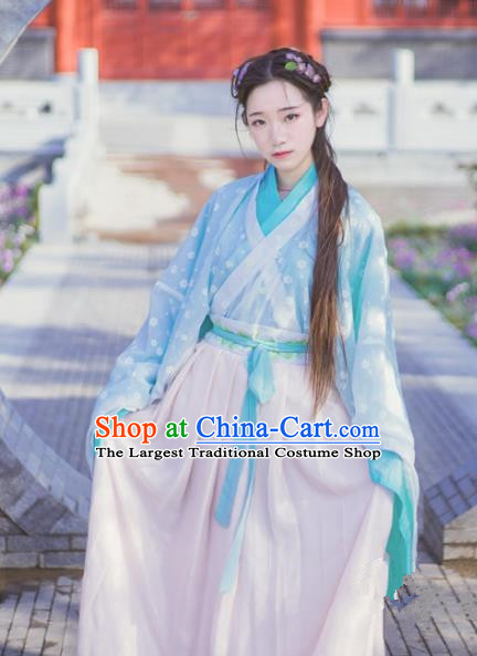 Chinese Traditional Ancient Costumes Jin Dynasty Palace Lady Hanfu Dress for Women