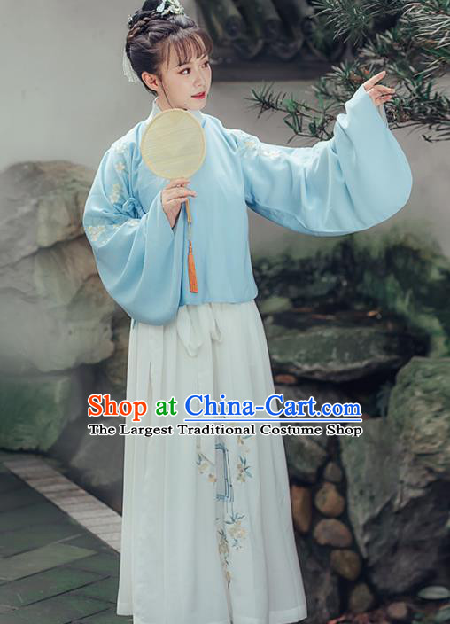 Chinese Traditional Ancient Embroidered Costumes Ming Dynasty Nobility Lady Hanfu Dress for Women