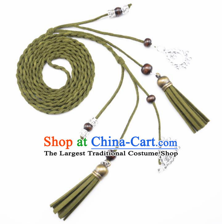 Chinese Ancient Hanfu Hair Accessories Traditional Swordswoman Green Hair Band  for Women