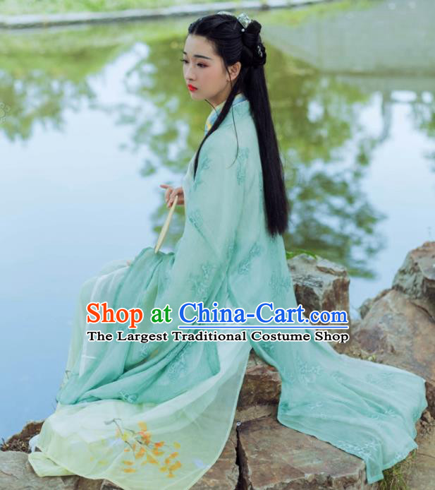 Chinese Ancient Palace Lady Hanfu Han Dynasty Imperial Concubine Queen Embroidered Historical Costumes