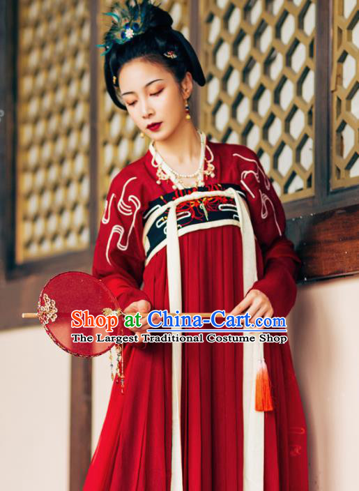 Chinese Ancient Palace Lady Hanfu Han Dynasty Imperial Concubine Queen Embroidered Historical Costumes