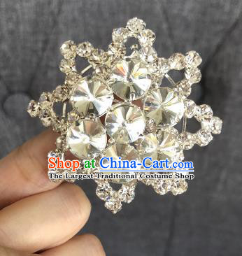 Chinese Traditional Peking Opera Diva Crystal Eight Pointed Star Brooch Jewelry Accessories Ancient Princess Breastpin for Women