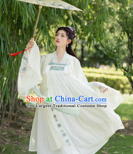 Chinese Ancient Tang Dynasty Peri Princess Embroidered Costumes for Women