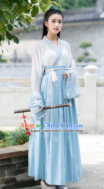 Chinese Ancient Jin Dynasty Swordswoman Embroidered Costumes for Women
