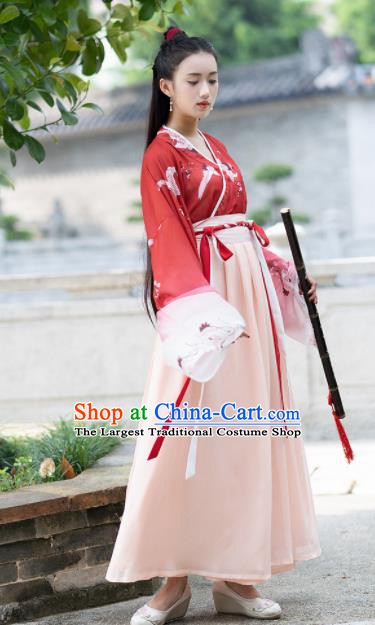 Chinese Ancient Palace Lady Hanfu Han Dynasty Imperial Concubine Queen Embroidered Historical Costumes