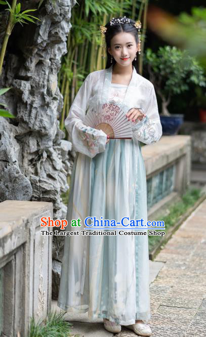 Chinese Ancient Tang Dynasty Nobility Lady Embroidered Costumes for Rich