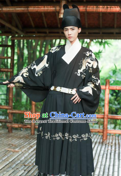Chinese Ming Dynasty Blades Embroidered Robe Ancient Imperial Guards Costumes for Men
