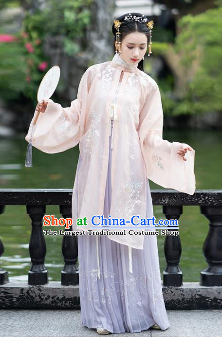 Ancient Chinese Ming Dynasty Historical Costumes Palace Lady Hanfu Dress for Women
