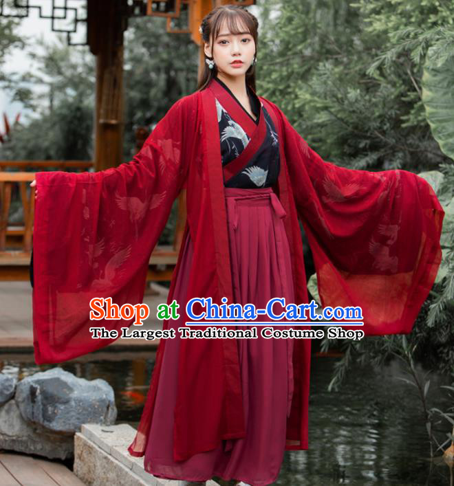 Ancient Chinese Jin Dynasty Historical Costumes Palace Lady Hanfu Dress for Women