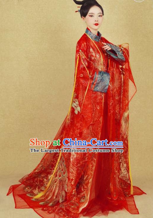 Chinese Ancient Palace Lady Hanfu Han Dynasty Imperial Concubine Queen Embroidered Historical Costumes