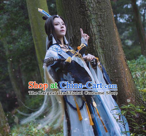 Ancient Chinese Cosplay Costume Chinese Shoes Traditional China Swordsman Clothing and Jewelry Accessories