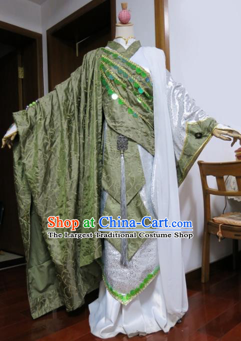 Ancient Chinese Cosplay Costume Chinese Shoes Traditional China Swordsman Clothing and Jewelry Accessories